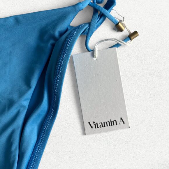 Vitamin A Classic Tie Side ABL Bikini Bottoms in Sky Blue - Picture 2 of 8